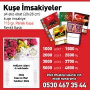 kuşe imsakiye basımı 2026